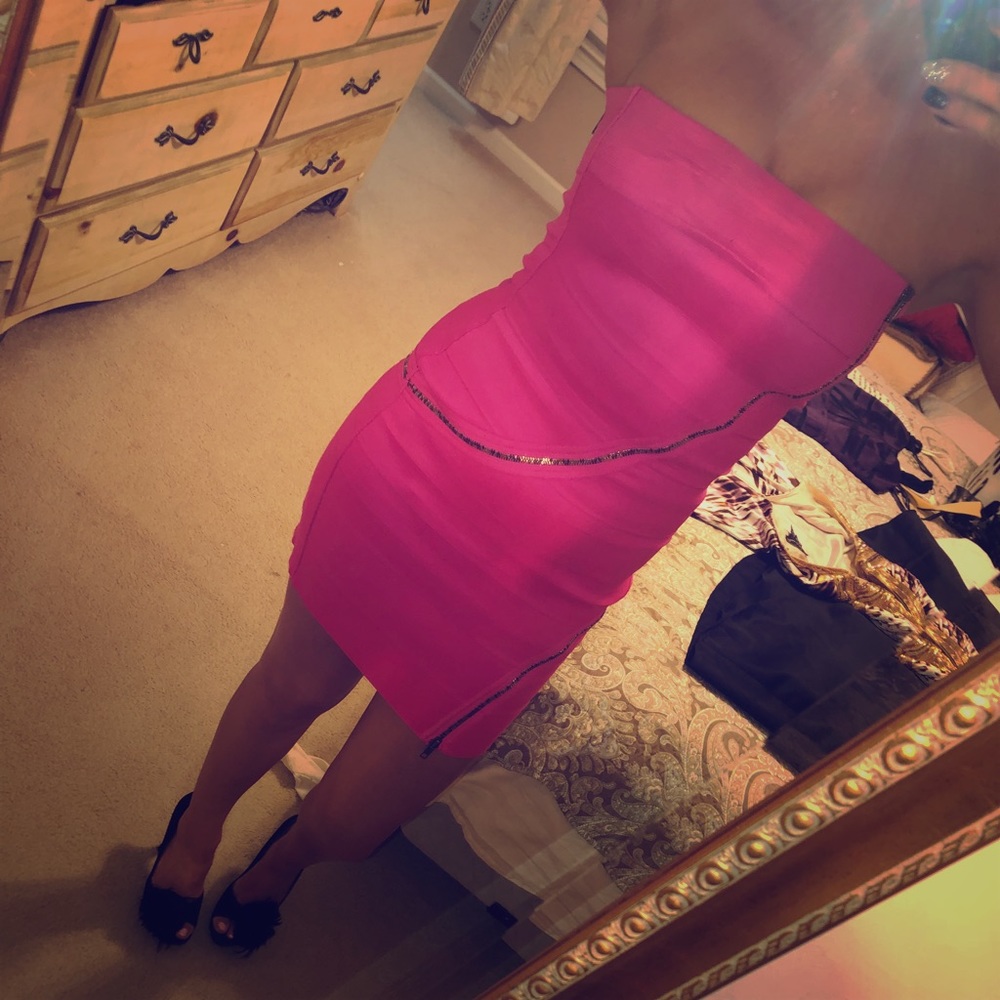 Pink Strapless Mini Dress